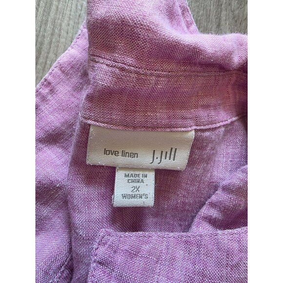 J. Jill Love Linen Womens Button-Up Shirt 2X Light Purple - Picture 5 of 9